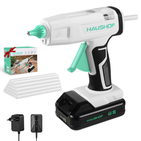 Pistolet à Colle Chaude Sans Fil 20V avec Batterie et Chargeur - Idéal pour Bricolage et Artisanat