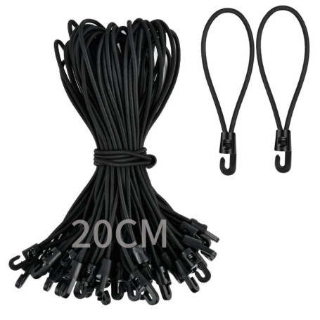 Lot de 15 tendeurs élastiques IZyufan avec crochets - 20 cm