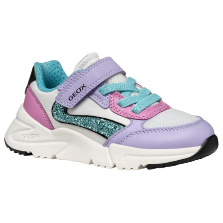 Baskets Fille Geox J Loftus en Lilac Turquoise