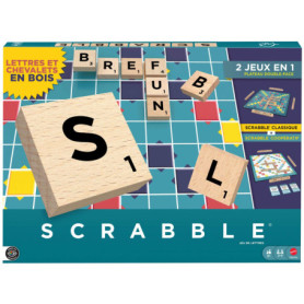 Scrabble Classique en Bois - Jeu de Société Familial avec Modes de Jeu