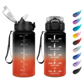 Bouteille d'eau KollyKolla 500ml pour Enfants avec Paille et Marqueur de Temps