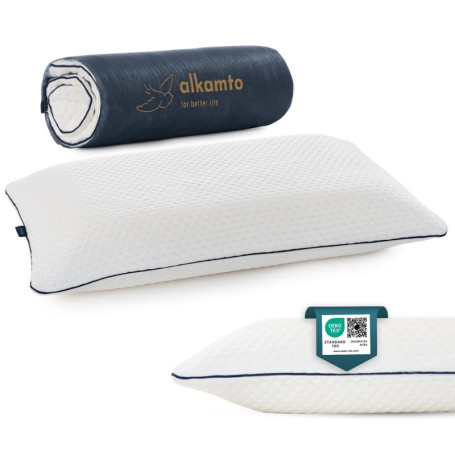 Oreiller Ergonomique en Mousse à Mémoire de Forme - 70 x 45 cm, Hypoallergénique et Lavable