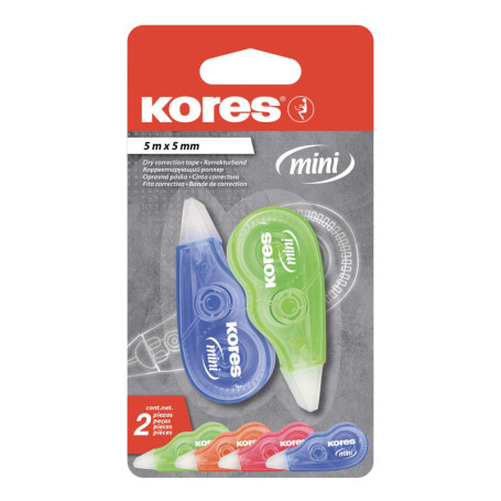 Kores Mini Rouleau Correcteur Ergonomique - Lot de 2 Rubans 5m x 4,2mm