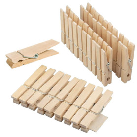 Pinces à Linge Miniatures en Bois KUBDPQOR - Lot de 30