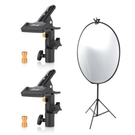OTraki Lot de 2 Pinces Réflecteurs Réglables pour Studio Photo