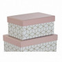 Jeu de Caisses de Rangement Empilables DKD Home Decor Rose clair Carton 93,99 €