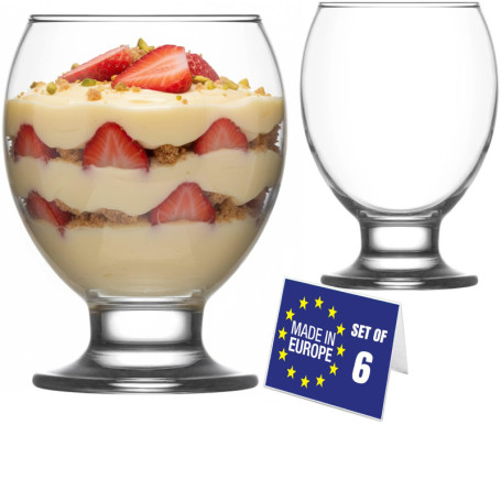 Coupes à Glace en Verre NORDIC SCHILLER - Lot de 6, 280ml, 100% SANS PLOMB