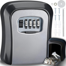 Coffre-fort à clés Retoo avec serrure à combinaison 4 chiffres - Résistant aux intempéries