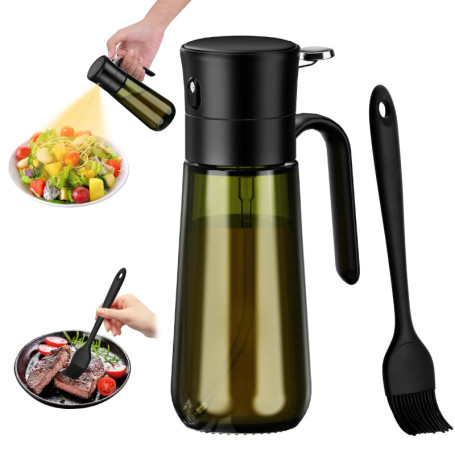 Vaporisateur d'Huile en Verre Opaque 280ml avec Pinceau - Idéal pour Cuisine et Grillades