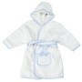 Peignoir de Bain Enfant Filet à Capuche Bleu avec Broderie