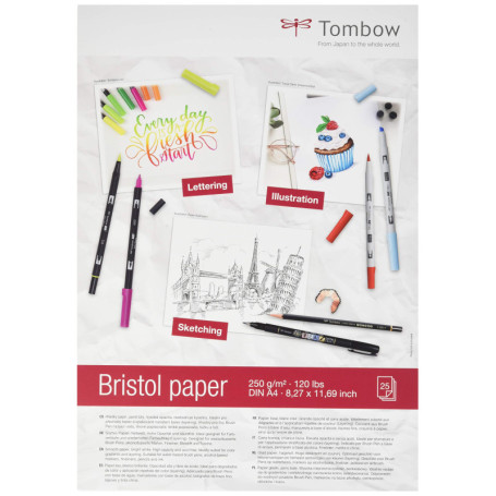 Bloc à dessin Bristol A4 Tombow - 25 feuilles 250 g/m²