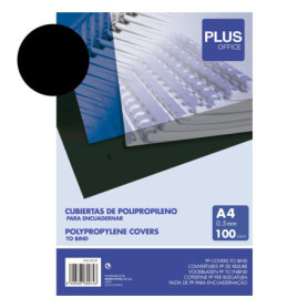 Couvertures de Reliure A4 en Polypropylène Noir - Lot de 100