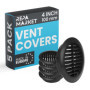 Lot de 5 Grilles d'Aération Noires 100 mm avec Moustiquaire - Repa Market