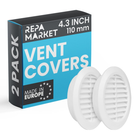 Lot de 2 grilles d'aération rondes blanches avec moustiquaire - Repa Market