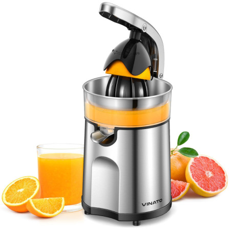Presse-agrumes Électrique VINATO en Inox avec 2 Cônes - Extracteur de Jus Automatique