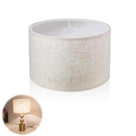 Abat-jour en Lin Beige 30x30 cm pour Lampe de Table et Suspension