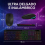Combo Clavier et Souris Sans Fil Utilify avec Rétroéclairage RGB et Support pour Tablette