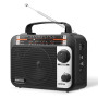 Audiocrazy Radio Portable FM/AM/SW1-2 Radio Multibande avec Batterie Rechargeable 1800 mAh, Câble AC Ou Radio FM Portable avec P