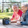 Audiocrazy Radio Portable FM/AM/SW1-2 Radio Multibande avec Batterie Rechargeable 1800 mAh, Câble AC Ou Radio FM Portable avec P