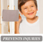 Angoily Lot de 3 Cales de Porte Réutilisables pour Bébé - Protection Murale et Réduction du Bruit - Gris