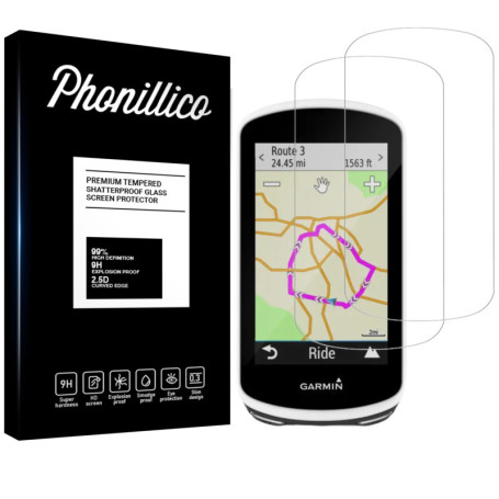 Pack de 2 Verres Trempés PHONILLICO pour Garmin Edge 1030/1030 Plus