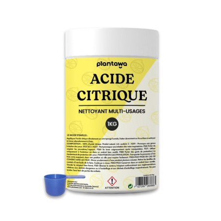 Acide Citrique en Poudre 1kg - Nettoyant Universel PLANTAWA