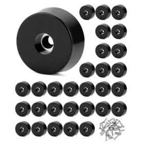 QWORK 30 Patins Caoutchouc Antidérapants pour Meubles avec Vis Inoxydables