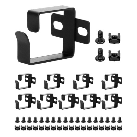QWORK - 10 Supports de Gestion des Câbles avec Vis pour Armoire Réseau 19 pouces
