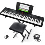 Alesis Melody 61 Piano Numérique 61 Touches pour Débutants avec Haut-Parleurs, Support, Banc, Casque, Pupitre, 300 Sons et des L