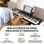 Alesis Melody 61 Piano Numérique 61 Touches pour Débutants avec Haut-Parleurs, Support, Banc, Casque, Pupitre, 300 Sons et des L