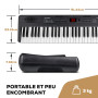 Alesis Melody 61 Piano Numérique 61 Touches pour Débutants avec Haut-Parleurs, Support, Banc, Casque, Pupitre, 300 Sons et des L