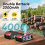 Mini Tronçonneuse à Batterie 6 Pouces, 1000W Brushless Tronconneuse Electrique Sans Fil pour Jardin, 4000mAh Tronçonneuse Elague