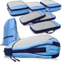 LOONARA Sacs de compression pour valises et sacs à dos [7 pièces] - Cubes compressibles, organiseurs bagages, sacs de voyage, ac