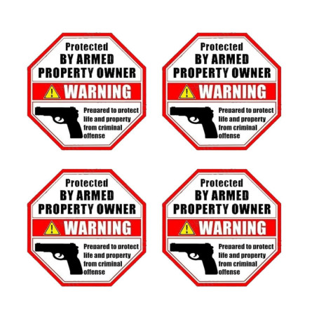 Panneaux d'Avertissement Armés eSplanade - Lot de 4 Autocollants de Sécurité