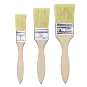 Lot de 3 Pinceaux Plat en Bois pour Peinture et Vernis - Largeurs 25, 35, 47mm