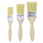 Lot de 3 Pinceaux Plat en Bois pour Peinture et Vernis - Largeurs 25, 35, 47mm