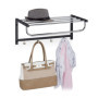 Porte-Manteaux Mural Relaxdays avec Rangement Pratique - 4 Patères Noir