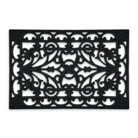 Paillasson Antidérapant en Caoutchouc Noir 40x60 cm - Relaxdays