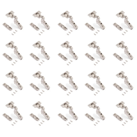 Lot de 20 charnières super coudées X91 à fermeture amortie - Emuca