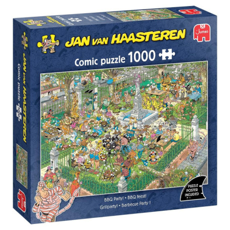 Puzzle Humoristique Jan Van Haasteren - BBQ Party - 1000 pièces en Carton Recyclé