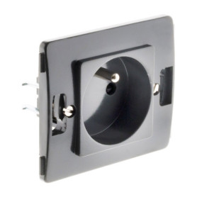 Prise électrique Zenitech 2P+T 16A Noir - Gamme Venus