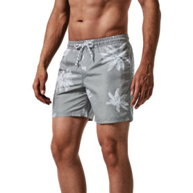 Short de Bain Homme MaaMgic Tropical Gris avec Séchage Rapide