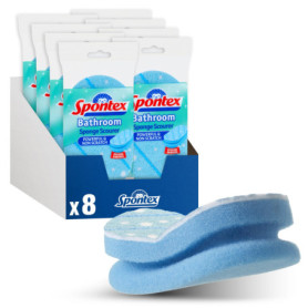 Spontex Lot de 8 Éponges Anti-Rayures pour Salle de Bain