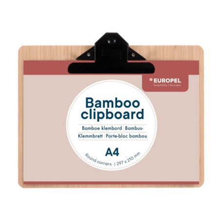 Presse-papiers en Bambou Europel A4 avec Clip Métallique