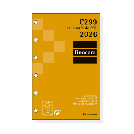 Recharge Agenda Finocam 2026 - Vue Hebdomadaire Horizontale