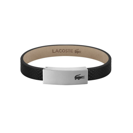 Bracelet en cuir noir pour homme Lacoste - Collection PORT