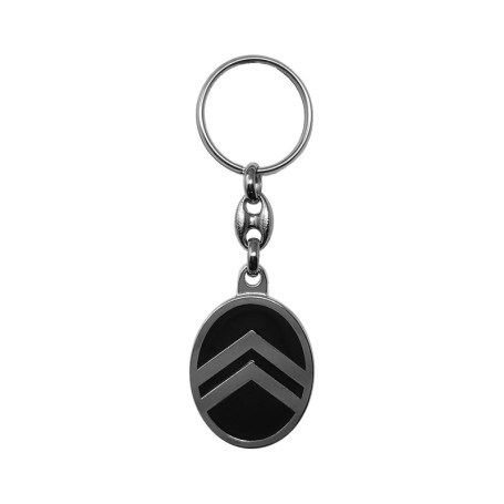Porte-clés Citroën en métal noir - Accessoire officiel
