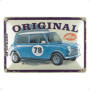 Plaque Rétro Mini Cooper en Métal - Décoration Vintage 20x30 cm