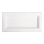 Assiettes Rectangulaires Bionic en Bagasse - 50 Unités - 26 x 13 cm - Blanc
