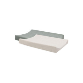 Lot de 2 Housses de Matelas à Langer Jollein - Sea Green et Ivory - Confort Doux et Absorbant